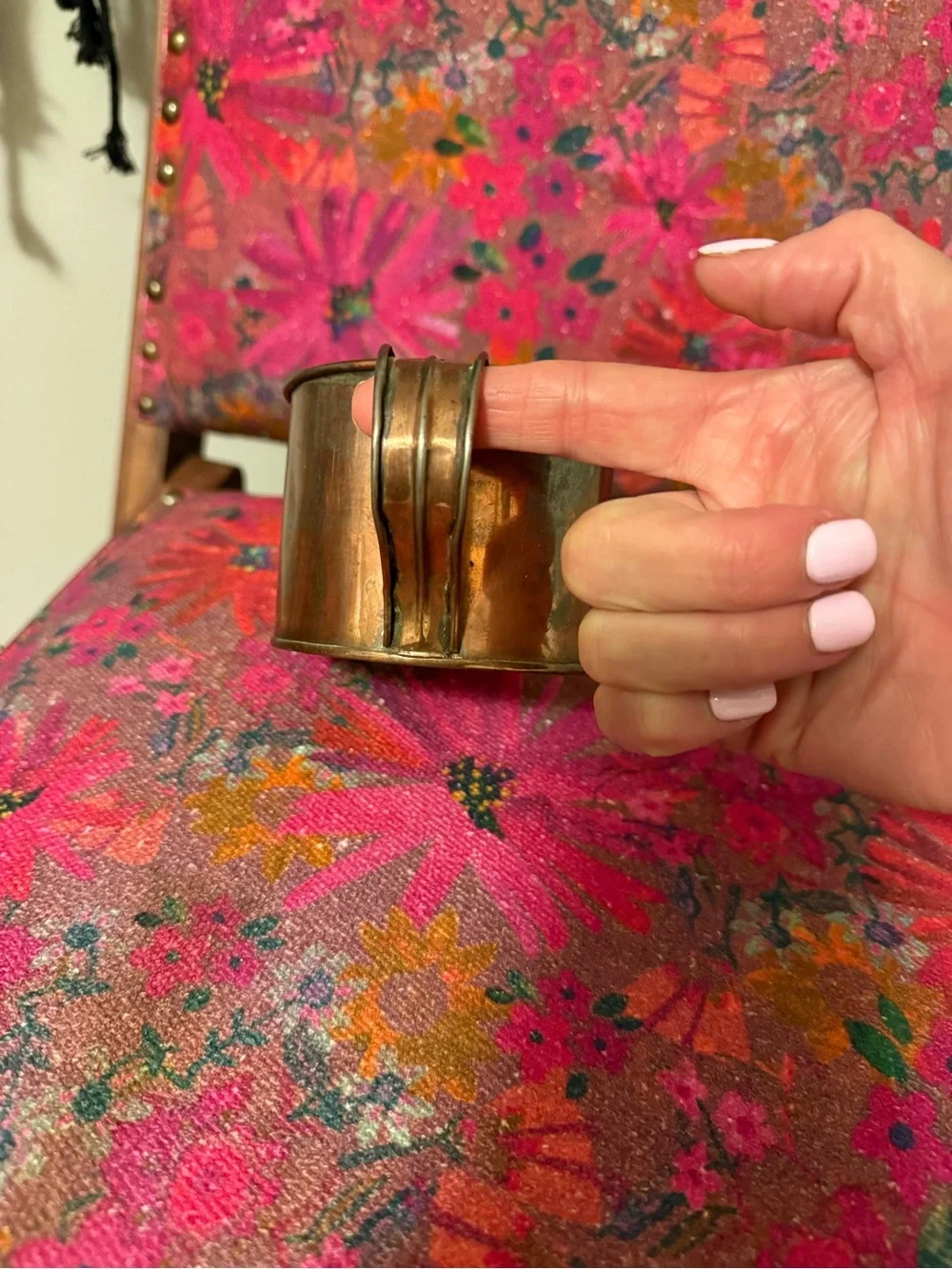Polished Copper Cup with Handle - Shiny Warm Copper Finish